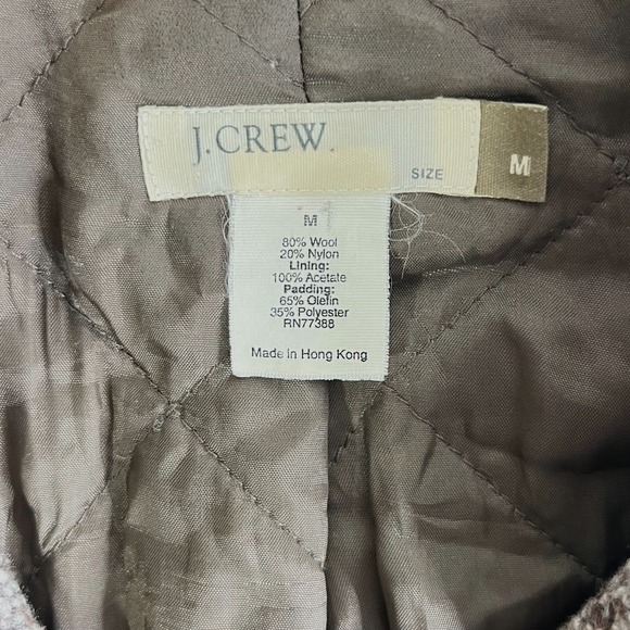 Vintage J.Crew Sz Medium Double Breasted‎ Tweed Pea Coat Quilted Lining - Picture 5 of 6